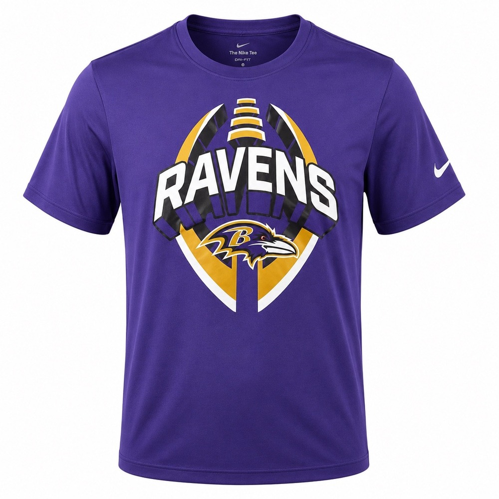 Nike NWT Baltimore Ravens NFL Dri-FIT T-Shirt Mens Medium Purple athleisure gym